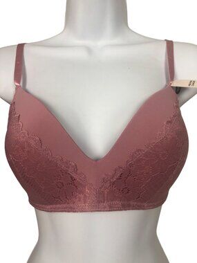 Laura Ashley Bra Size 36C Pale Rose Pink Lace Wire Free Comfort Lined New w Tags